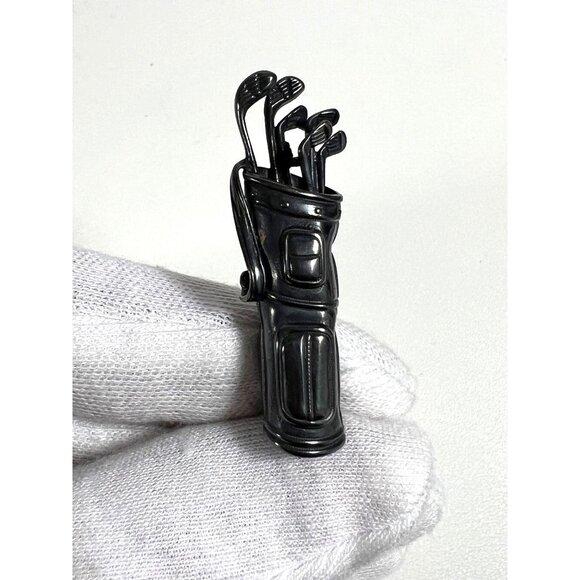 Vintage Beau Sterling Golf Bag Brooch Pin Sterling Silver Sports Jewelry Collect - Picture 1 of 6